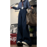 2025秋季加长帆布直筒阔腿裤洗水棉休闲裤女工装裤WJ5805P60控88，男装工装外套，电商B329