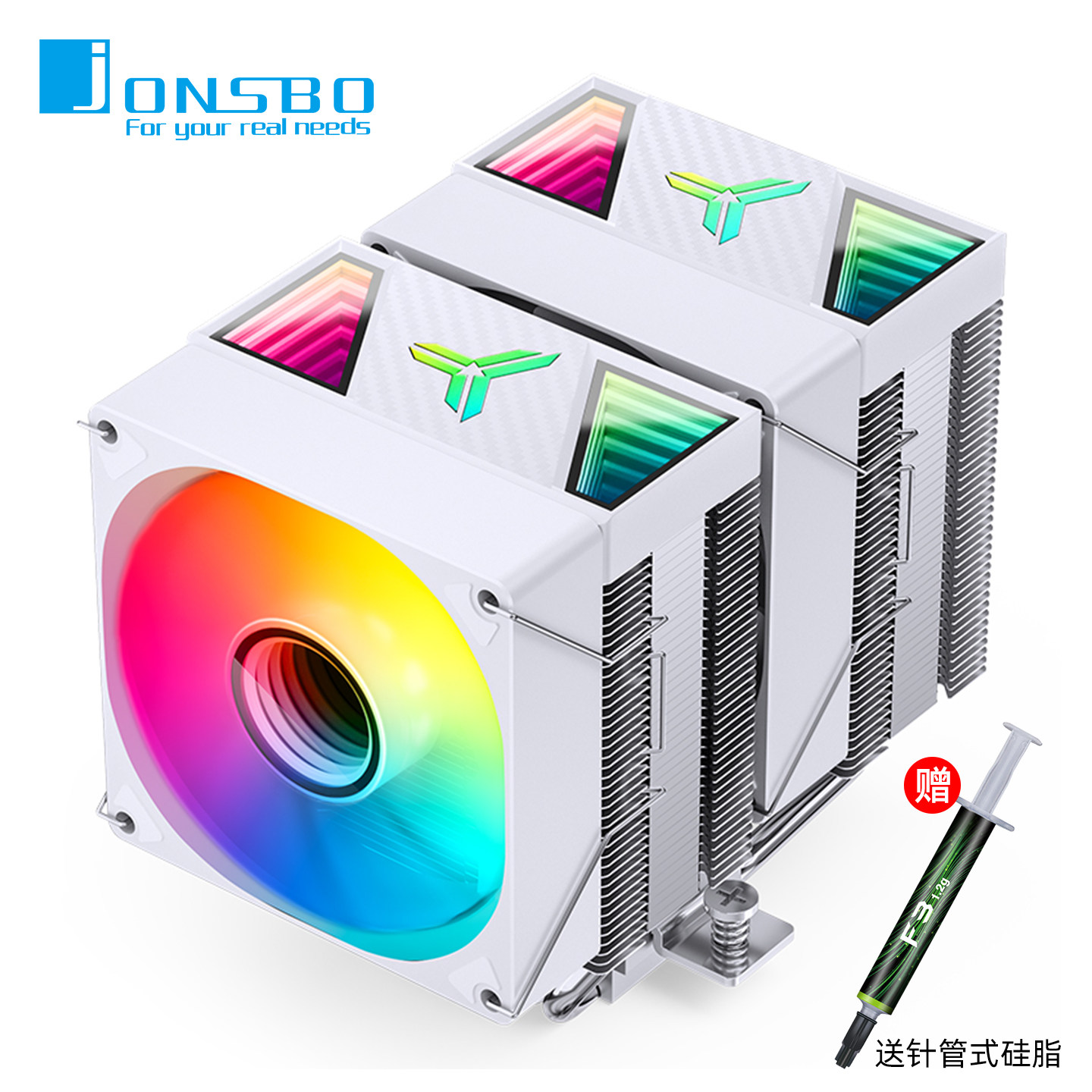 乔思伯CR1400 DV2风冷散热器CPU双塔式ARGB神光同步6铜管风扇1700
