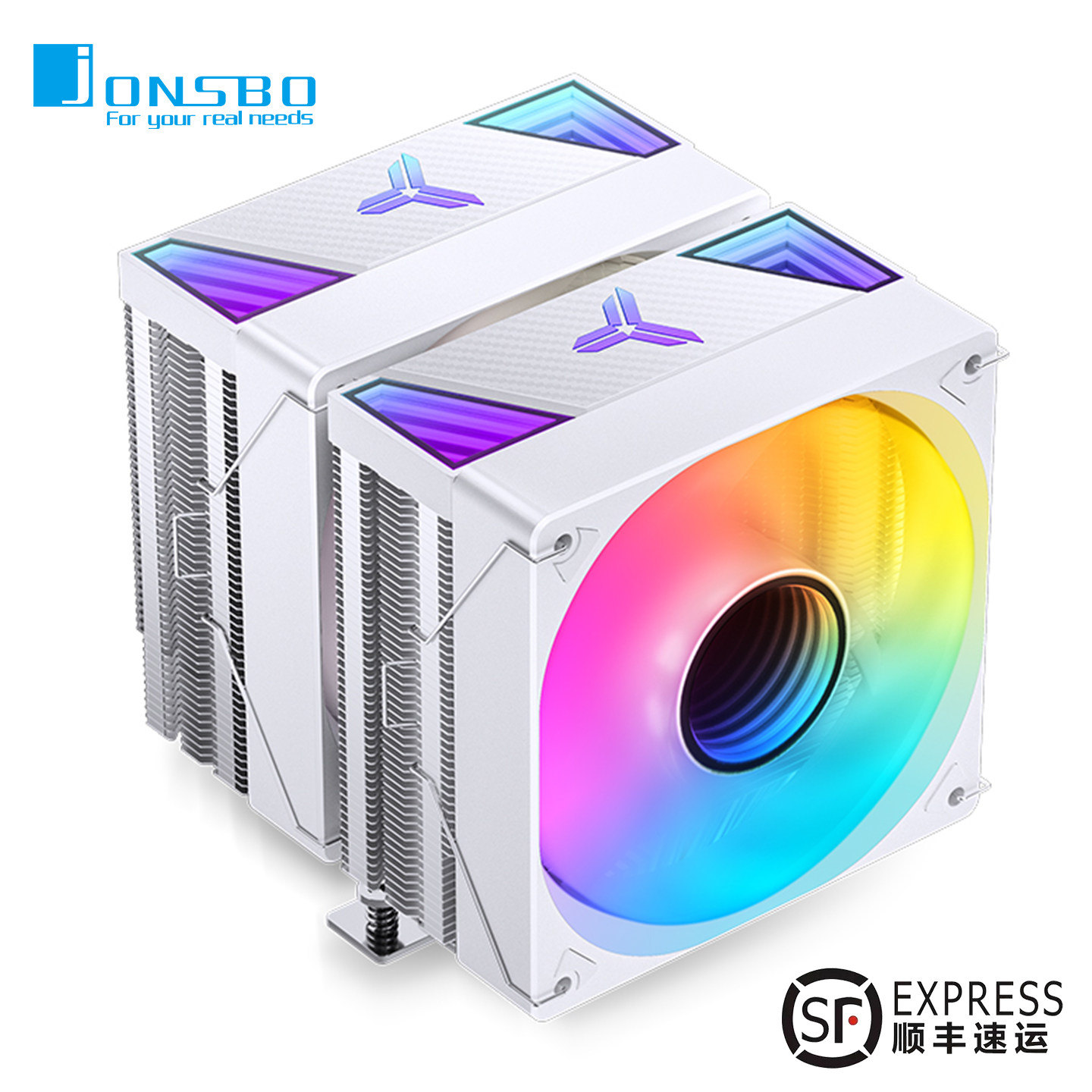乔思伯CR3000白色CPU散热器ARGB双塔式7热管12代13代1700风冷风扇
