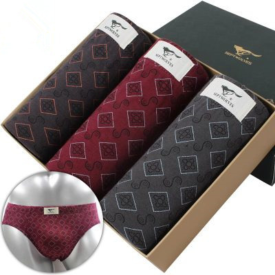 七匹狼男士简约风礼盒装三角内裤