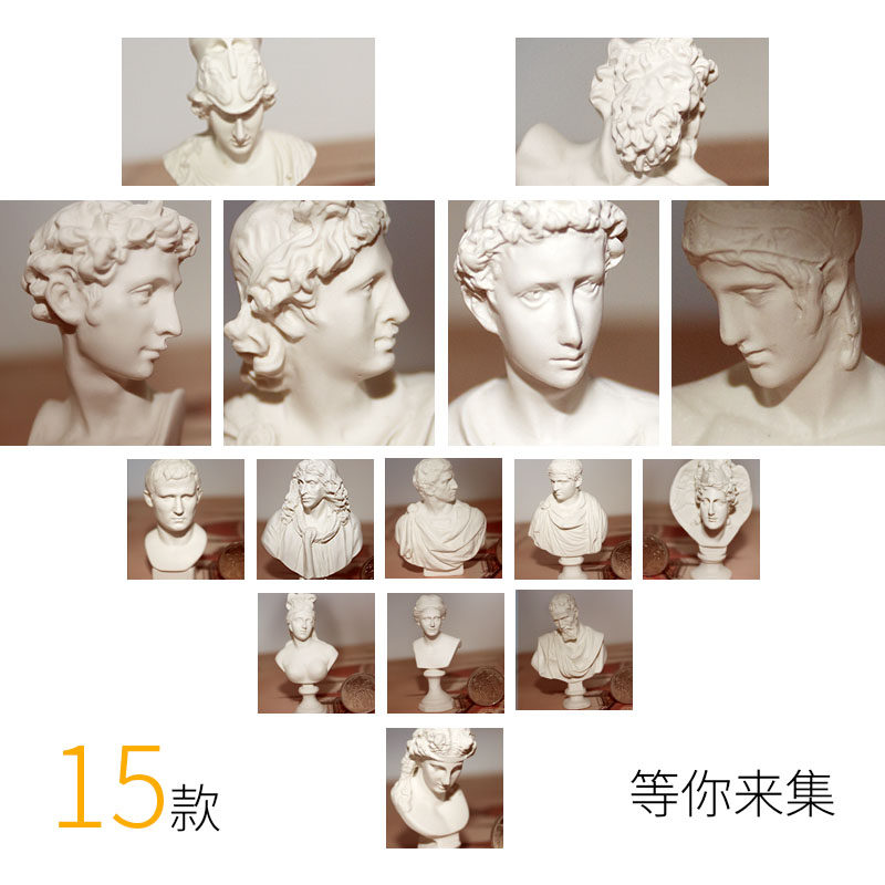 树脂石膏像迷你小素描头像模型美术人头雕塑摆件素描人物小号小卫