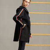 小溪家复古运动大外套女休闲瑜伽跑步新款 上衣秋 拉链宽松训练长袖