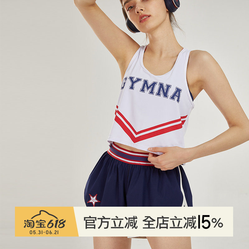 小溪家复古学院风宽松运动工字背心薄款透气跑步速干无袖健身服女
