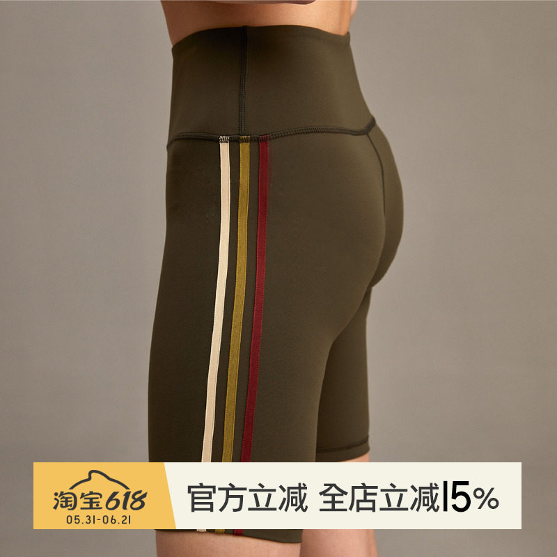 小溪家复古夏运动健身5分紧身打底裤瑜伽弹力吸汗透气潮搭短裤女