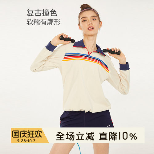gymna女翻领复古卫衣新品