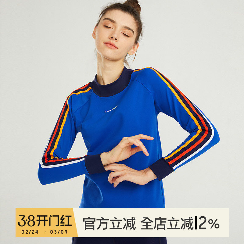 小溪家复古学院风透气训练跑步长袖健身上衣秋冬紧身显瘦瑜伽服女