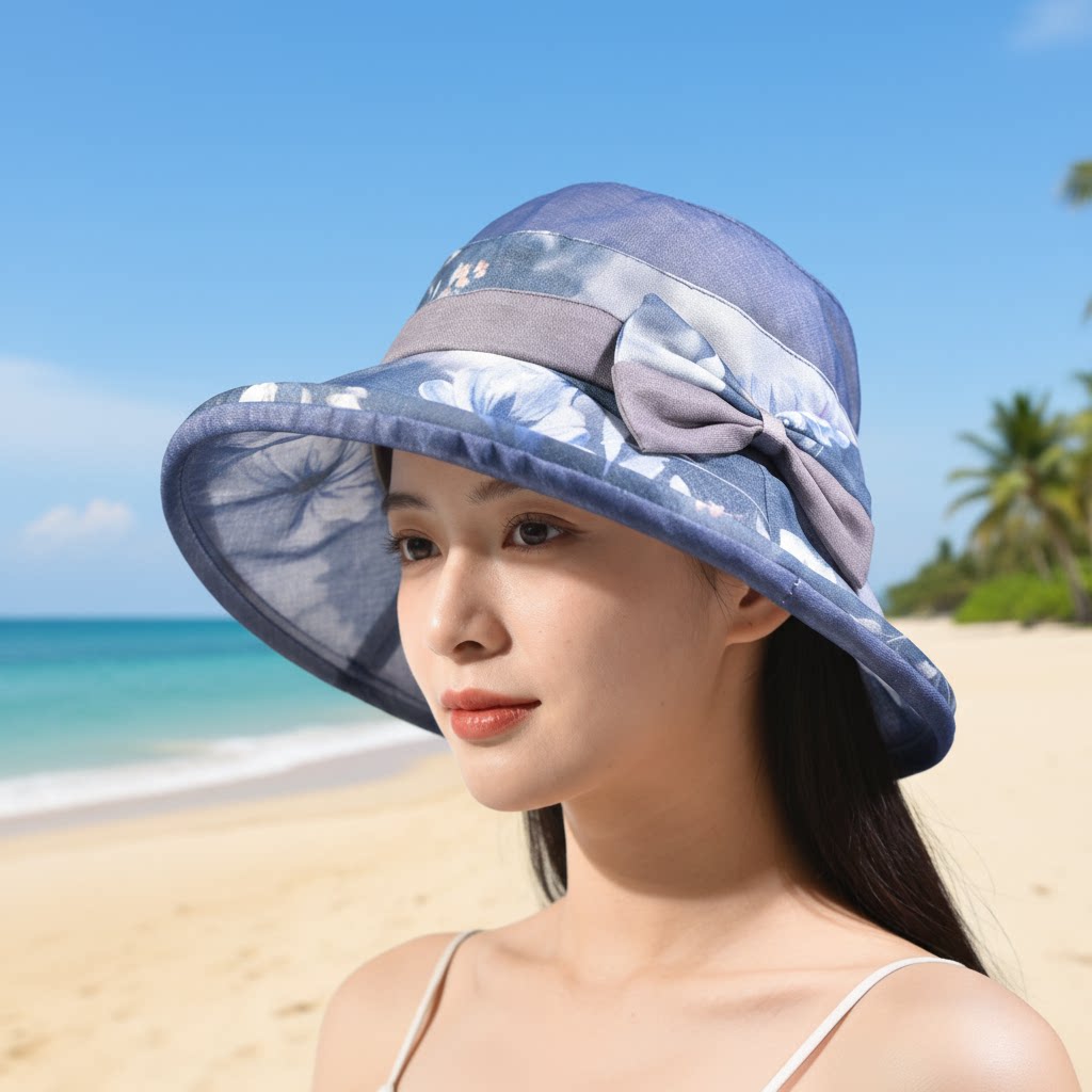 中老年夏季遮阳帽新款妈妈奶奶渔夫帽薄款透气盆帽女士太阳帽防晒图片
