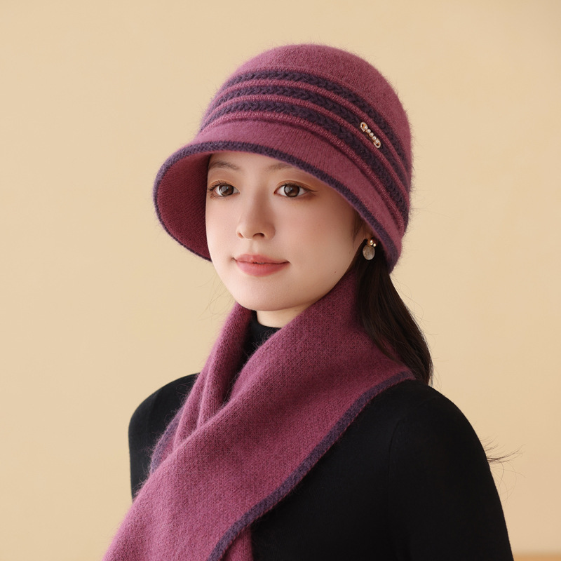 中老年人帽子奶奶妈妈加绒保暖针织加厚毛线帽盆帽老人帽冬款棉帽