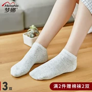 Cô Mona nông miệng vớ vớ cotton vớ thấp để giúp quần short ống ngắn mùa xuân và mùa thu phiên bản Hàn Quốc của vớ thuyền mỏng đa dạng - Vớ bông