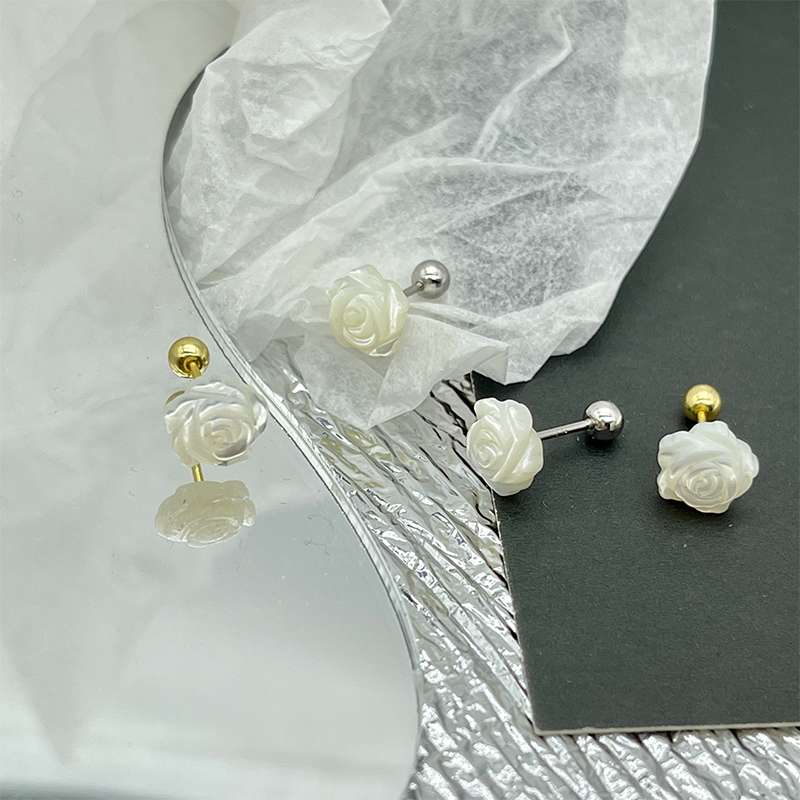 纯银气质螺丝拧扣玫瑰花