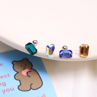 奥地利水晶螺丝耳骨钉女极光仙女PONY耳骨钉螺丝拧扣耳蜗钉冷淡风