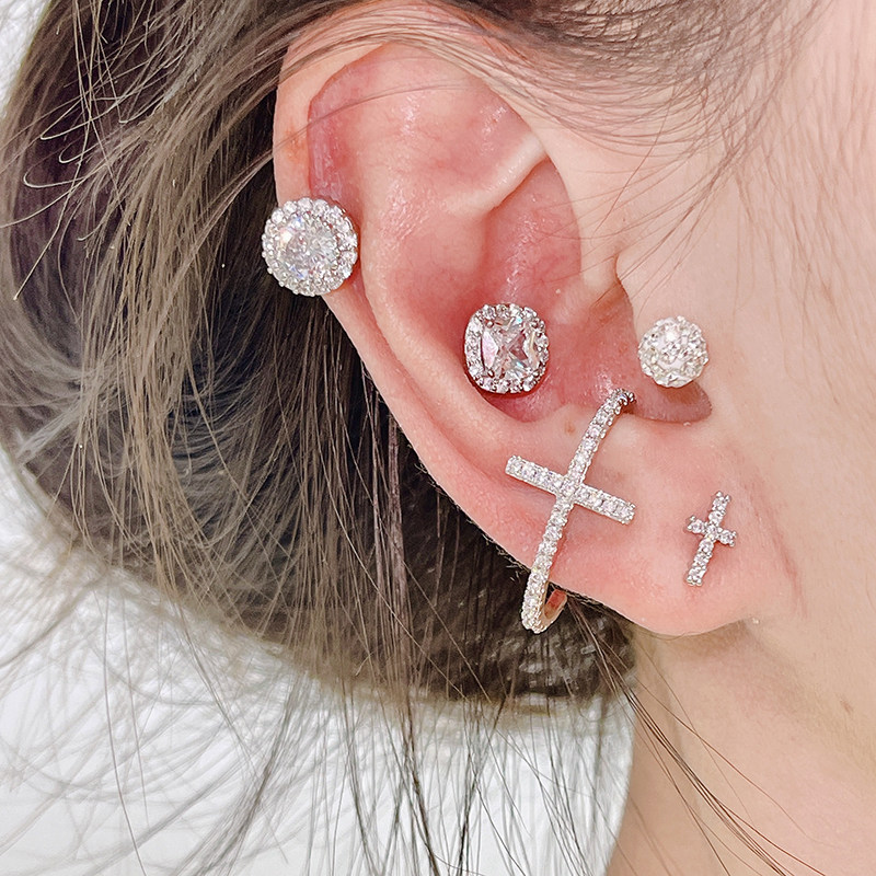 耳环交叉x型闪钻耳骨钉十字架螺旋半耳圈半开口耳钉大款时尚气质,饰品/流行首饰/时尚饰品新,耳钉,淘宝优惠券,粉丝福利购,淘宝优惠卷