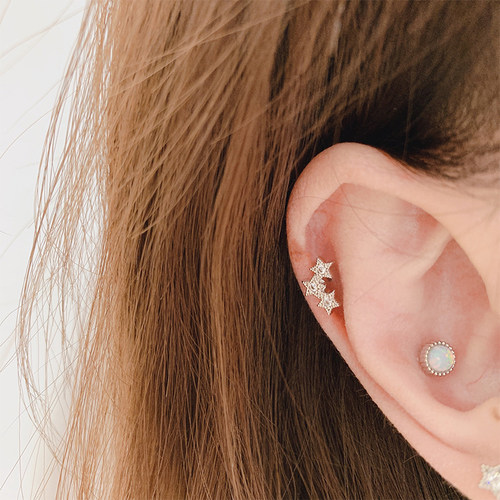 小众连体闪钻螺丝耳骨钉单只价