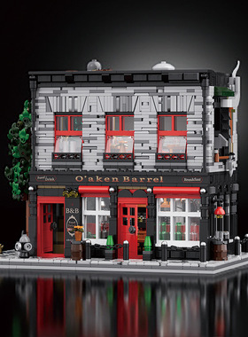 砖悦66054AKEN BARREL街景积木益智拼装模型桌面摆件拼装礼物