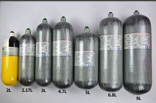 9L碳纤维气瓶消防备用氧气瓶储气罐30MPA防爆12L高压潜水瓶包邮