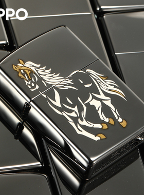 zippo打火机正品经典黑冰骏马28645官方原装正版送礼定制煤油防风