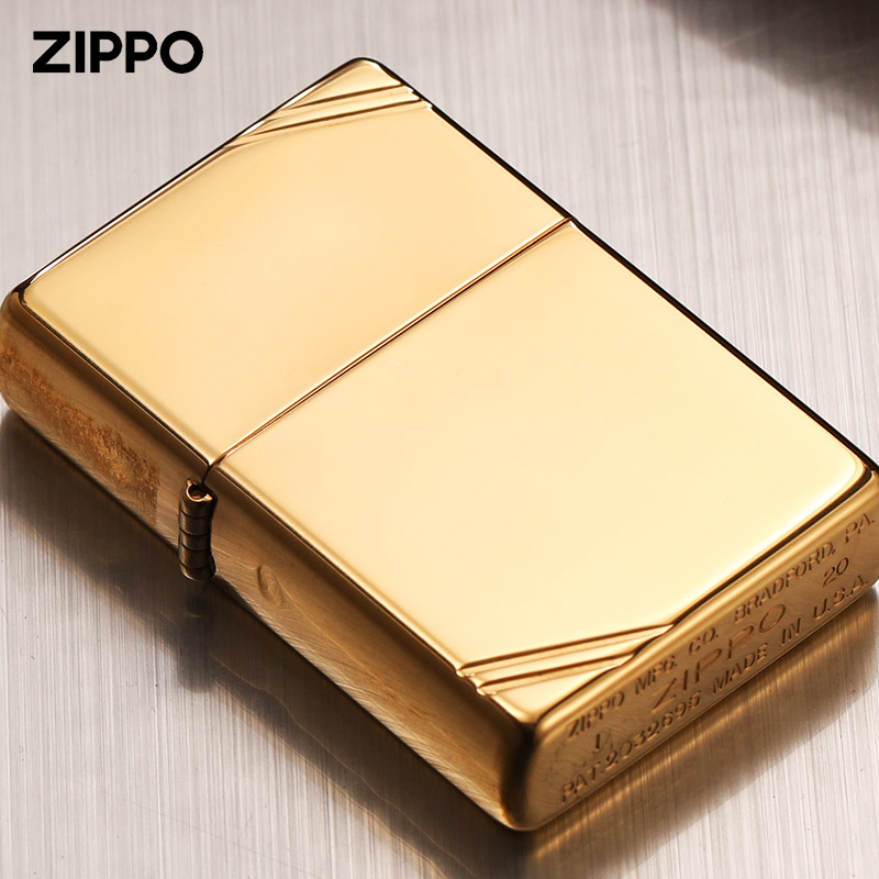 zippo打火机纯铜1937切角镜子