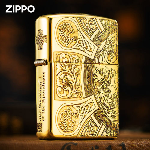 ZIPPO打火机盔甲精雕天启四骑士