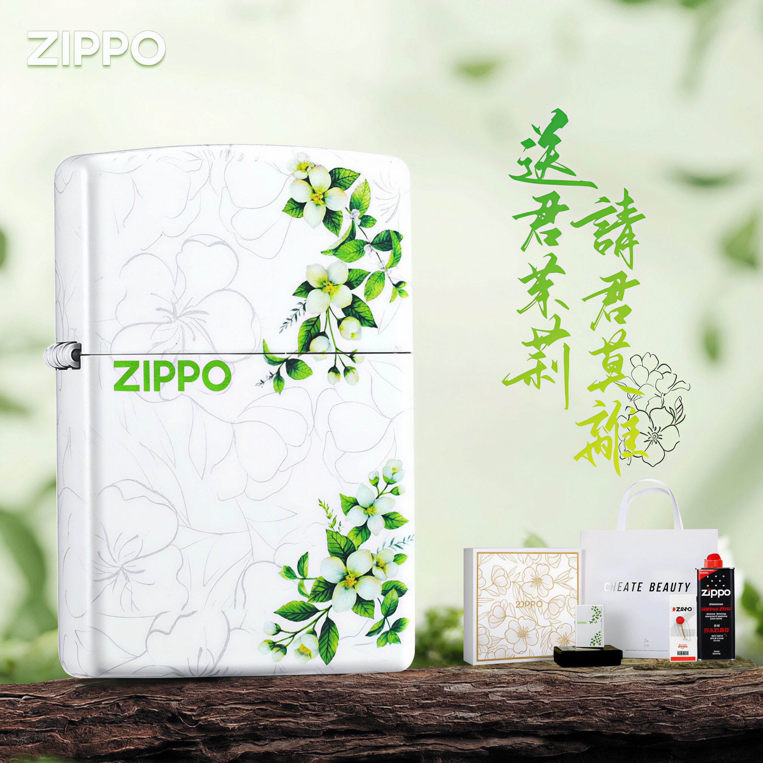 之宝ZIPPO打火机 官方正品夜光茉莉防风煤油正版送男友礼物外壳
