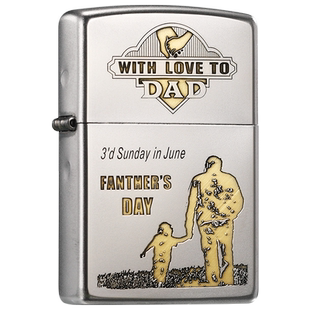 ZIPPO打火机父爱如山送爸爸高档礼物男士定制芝宝官方正品外壳