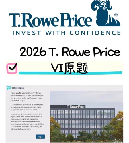 2027T. Rowe Price VI原题Equity Research Associate Analyst 题