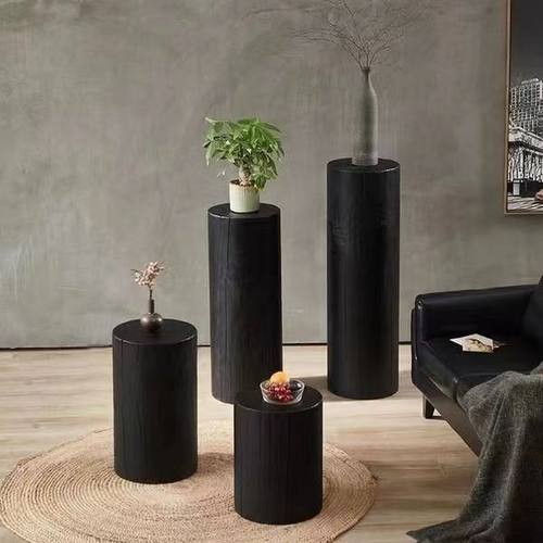 圆形木墩子产品展示台时装展示架