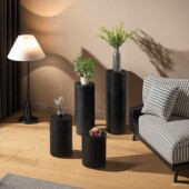 碳化实木圆木墩地台展示台展示架陈列架底座鱼缸增高玄关落地底座