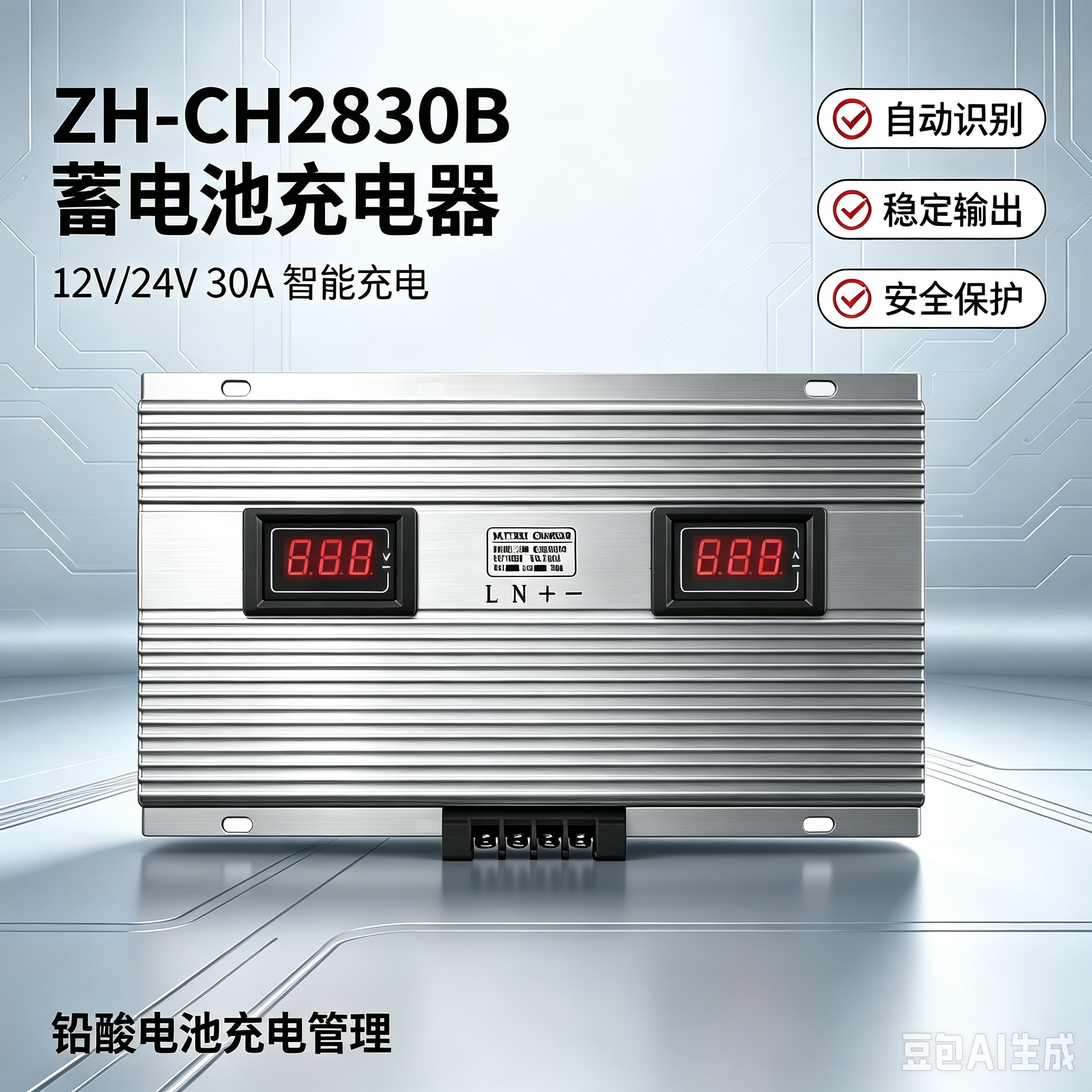 ZH-CH2830B大功率30A充电器柴油发电机组蓄电池12V/24V浮充模块