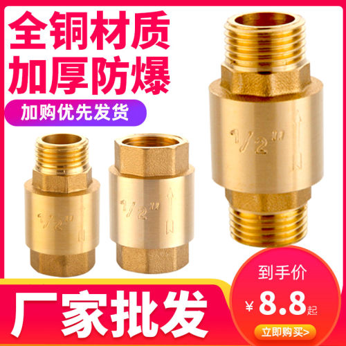 全铜内外丝6分1寸水表弹簧止回阀