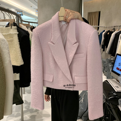 短款小个子加厚毛呢外套女