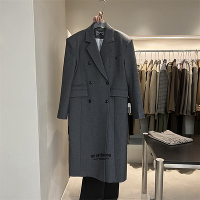 时尚宽松双排长款高级感西装风衣