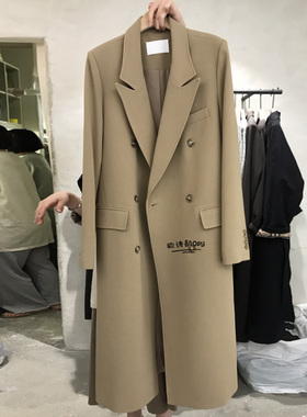 东大门中长款西装外套女2026春秋新款韩版宽松双排扣网红西服上衣