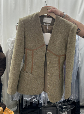 设计感韩版V领时尚显瘦西装外套女