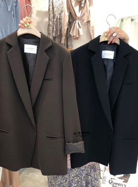 小个子小西装外套女上衣韩版正装气质春秋工作服职业黑色西服短款
