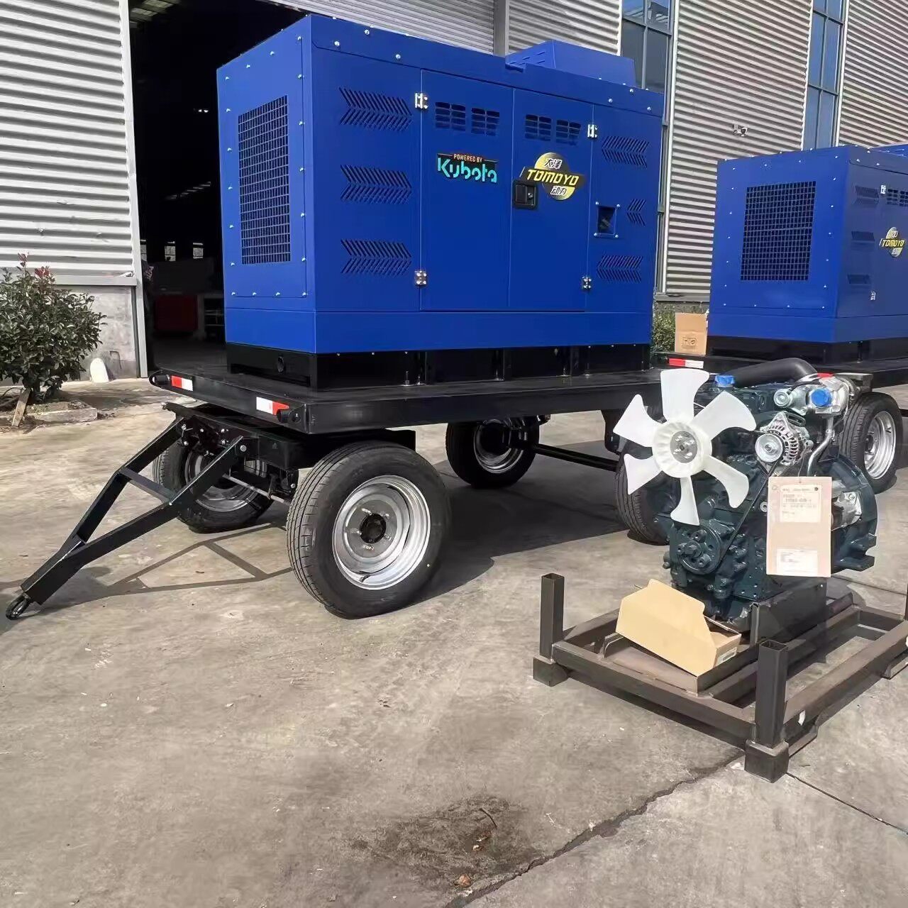 久保田500A柴油发电电焊一体机60HZ 电压 220V110V输出 带拖车
