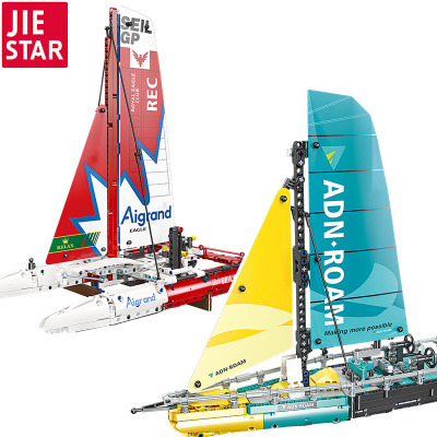 远洋65型帆船水翼双体积木玩具