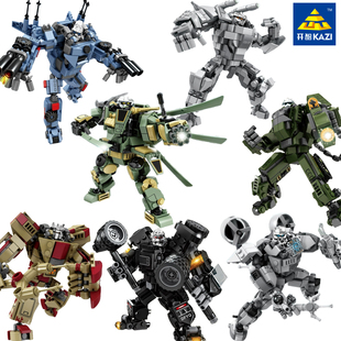 开智牌拼装积木机器人战斗变形机甲模型武装金刚拼插益智军事玩具