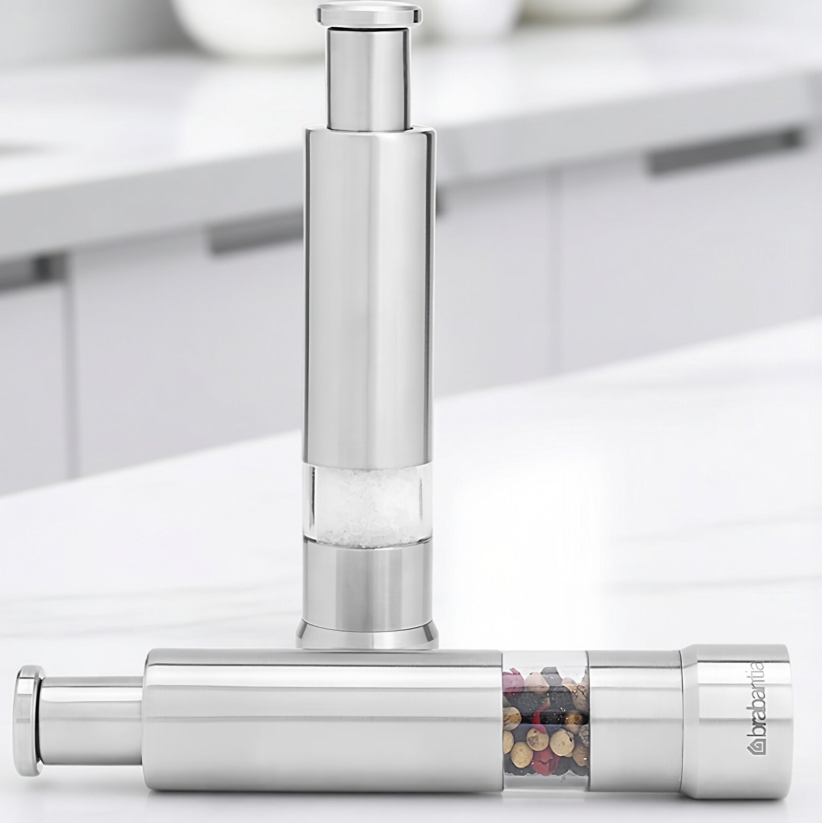 荷兰brabantia柏宾士手动黑胡椒 海盐研磨器 胡椒粉盐调料瓶2件