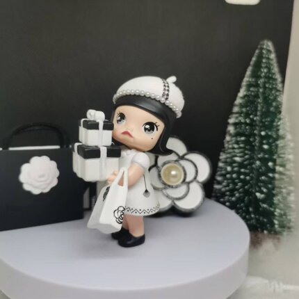 泡泡玛特正品Molly购物狂改娃潮玩摆件可爱公仔手办收藏装饰品