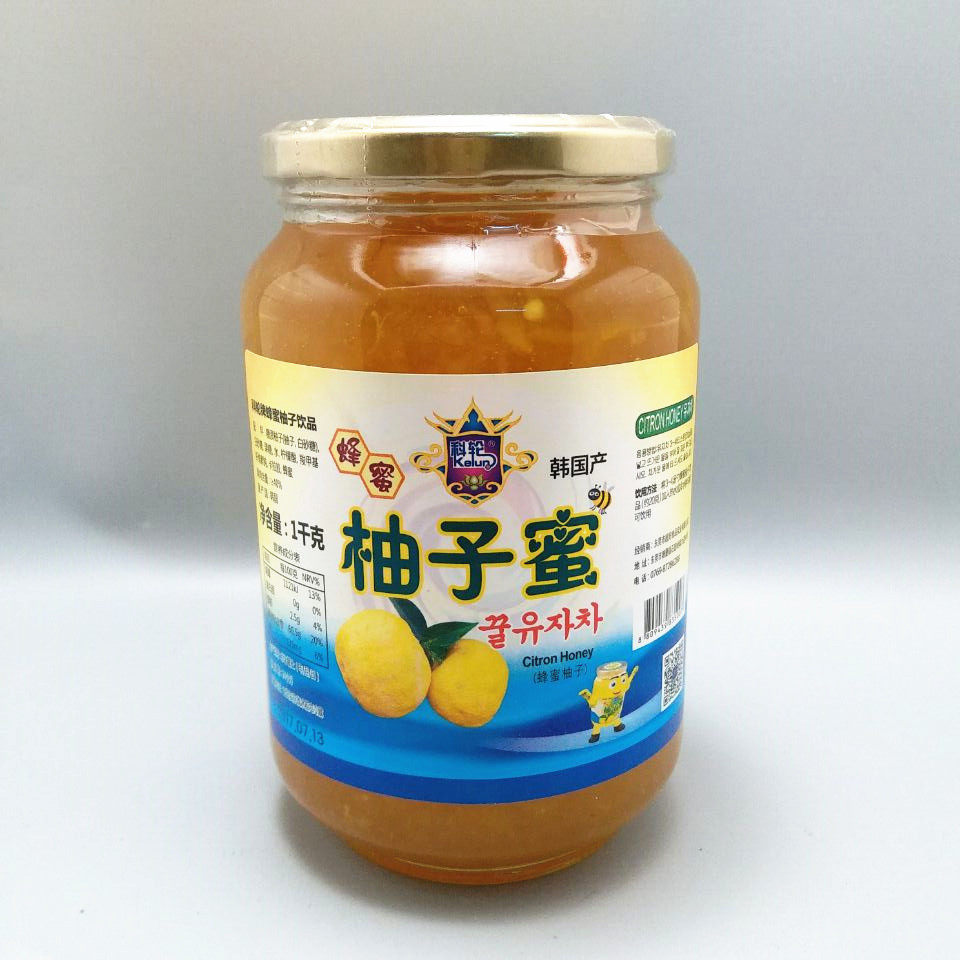 韩国科轮蜂蜜柚子茶1kg科伦柚子蜜饮品家庭餐饮1000热卖多省包邮