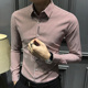 商务休闲刺绣衬衣潮流修身 秋季 上衣寸 长袖 高级感新款 男士 条纹衬衫