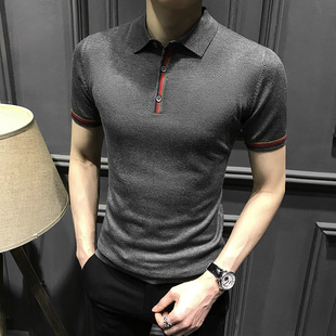 男2025新款 体恤 短袖 翻领高端T恤男装 夏季 男士 半袖 Polo衫 体修身