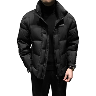 冬季90鹅绒羽绒服男士2025新款高端立领加厚外套秋冬爆款商务夹克