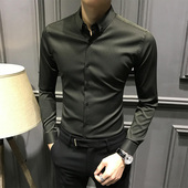 男士 高级商务休闲高端衬衣修身 竖条纹衬衫 潮流新款 寸 长袖 2026秋季