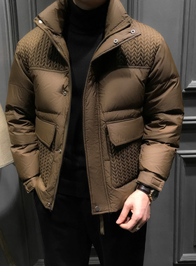 冬季90鸭绒立领男士羽绒服秋冬新款加厚保暖外套高端爆款商务男装