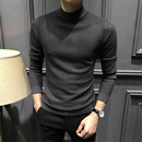 秋冬半高领男士毛衣2025新款冬季修身中领针织打底衫高级长袖内搭