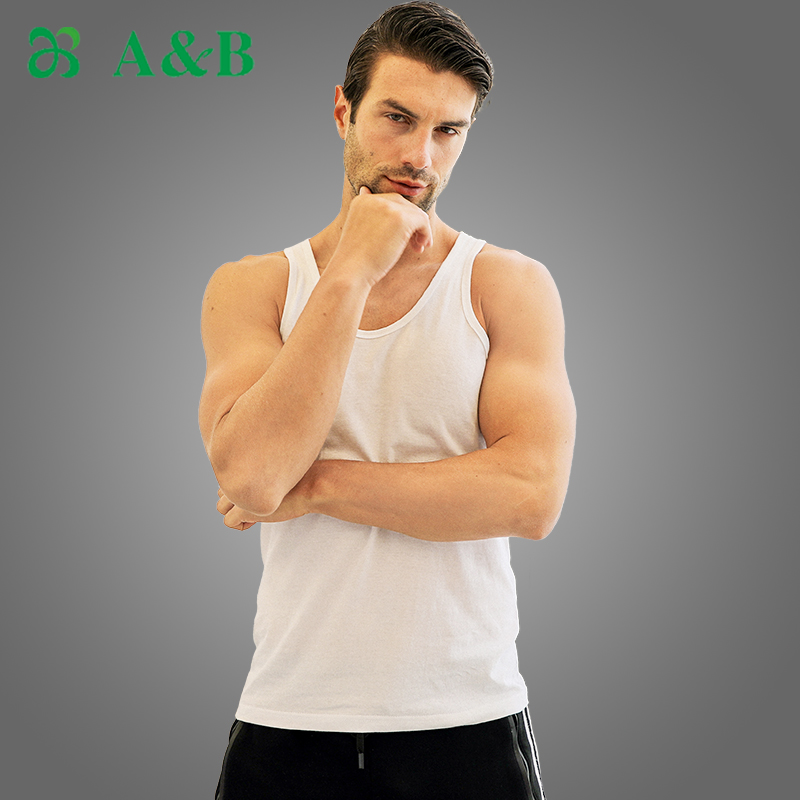 ab男士背心纯棉中老年人打底汗背心爸爸大码透气老头宽松汗衫夏季