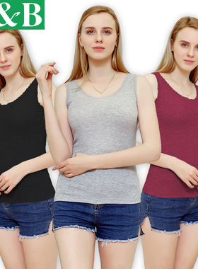 AB内衣吊带背心睡衣女莫代尔蕾丝打底衫春夏内搭修身韩版罗纹背心