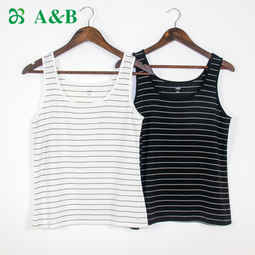 ab内衣2020夏女士弹力条纹无袖衫