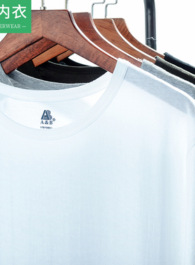 AB男士纯棉老头衫夏季薄款全棉白色大码背心T恤宽松汗衫睡衣T751